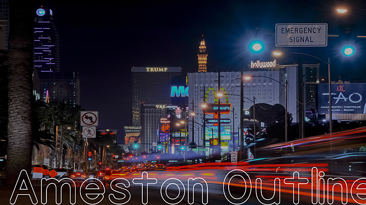 Ameston Outline Font Family