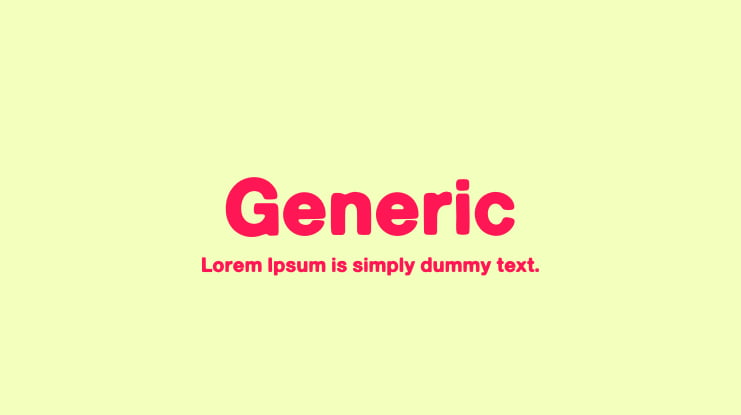 Generic Font Family