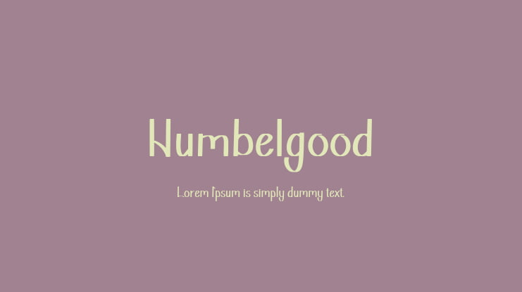 Humbelgood Font