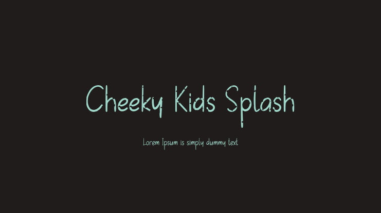 Cheeky Kids Splash Font