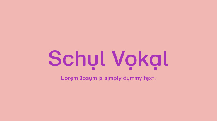 Schul Vokal Font Family