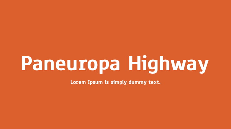 Paneuropa Highway Font