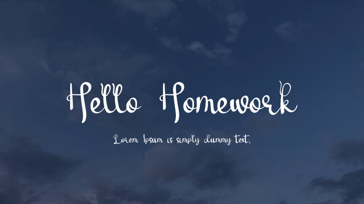 Hello Homework Font