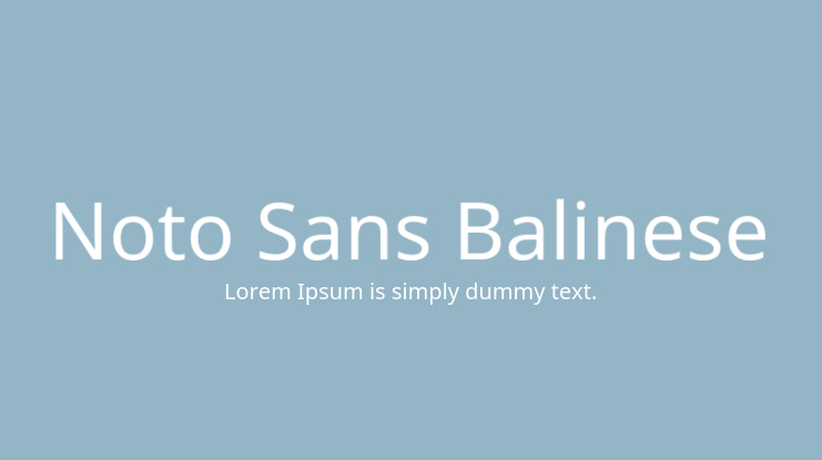 Noto Sans Balinese Font Family