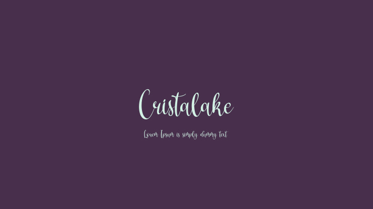 Cristalake Font Family