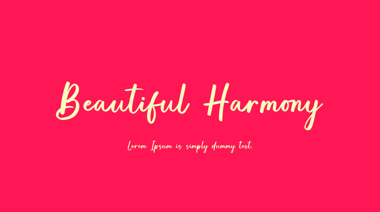 Beautiful Harmony Font
