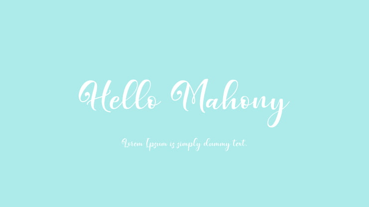 Hello Mahony Font