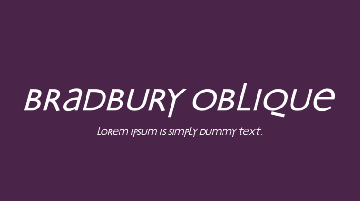 Bradbury Oblique Font