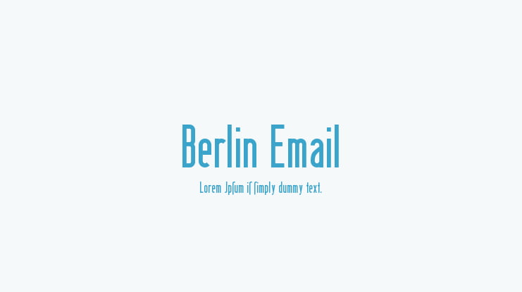 Berlin Email Font Family