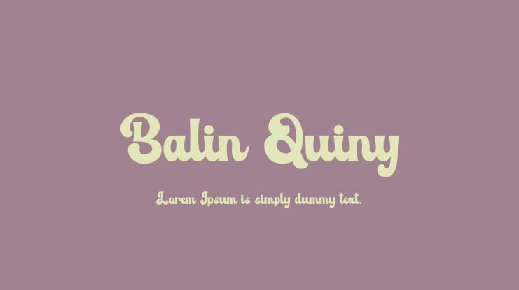 Balin Quiny Font