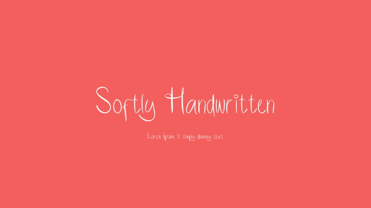 Softly Handwritten Font