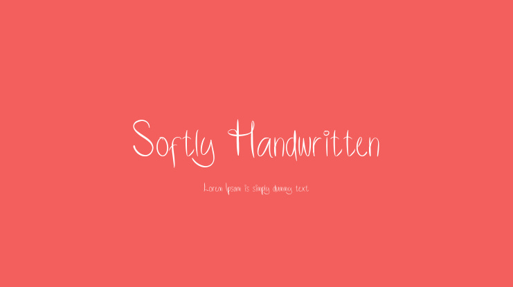 Softly Handwritten Font