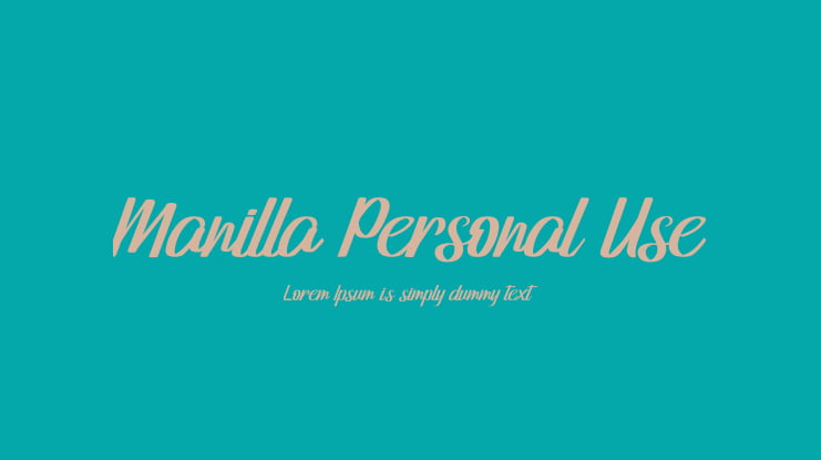 Manilla Personal Use Font