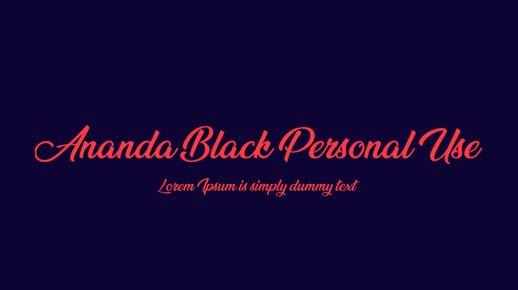 Ananda Black Personal Use Font