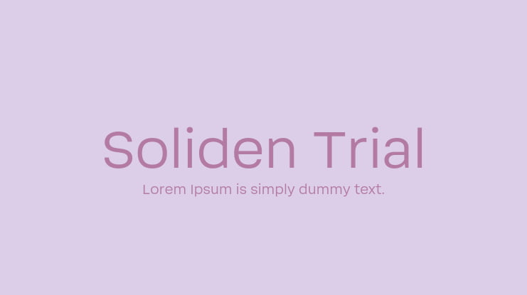 Soliden Trial Font Family