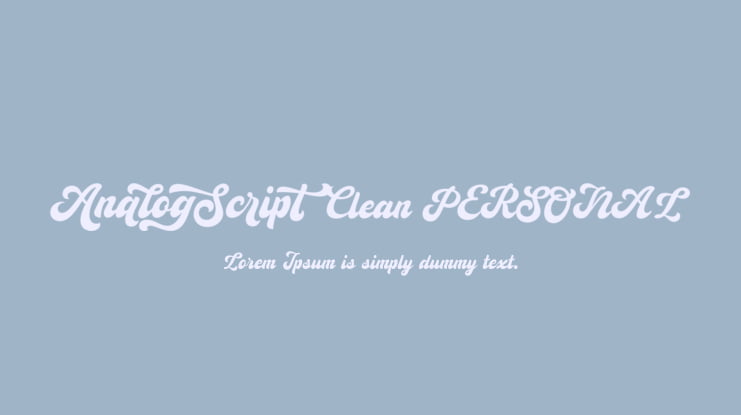 Analog Script Clean PERSONAL Font Family