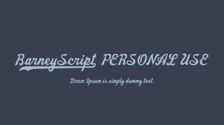 Barney Script PERSONAL USE Font
