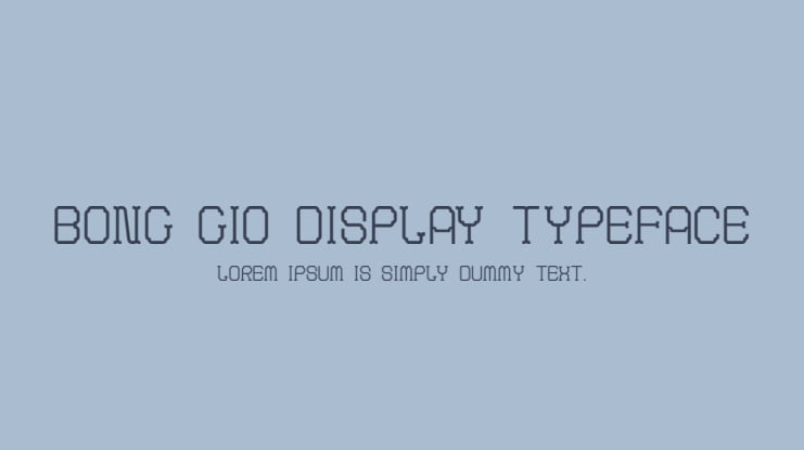 BONG GIO DISPLAY TYPEFACE Font