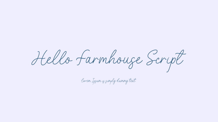 Hello Farmhouse Script Font