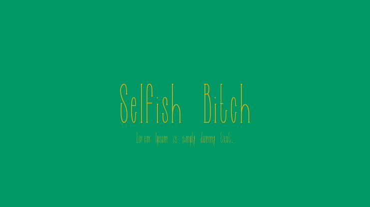 Selfish Bitch Font