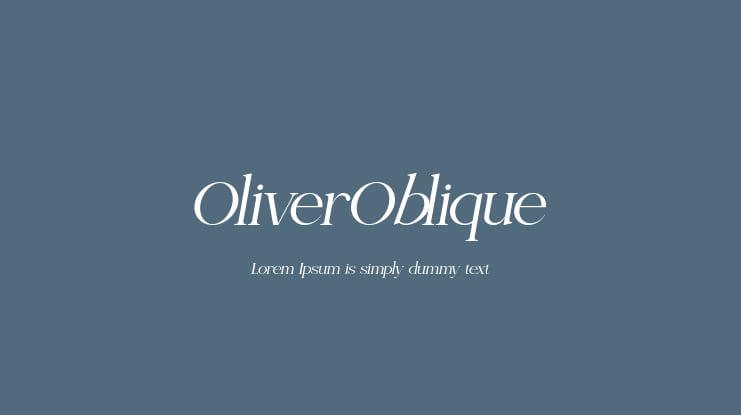 OliverOblique Font Family