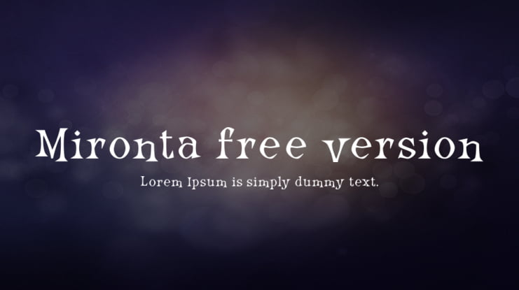 Mironta free version Font