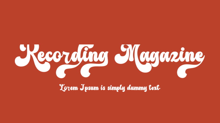 Recording Magazine Font