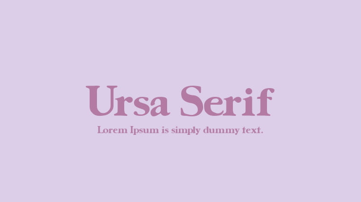 Ursa Serif Font Family