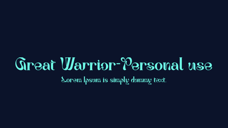Great Warrior-Personal use Font