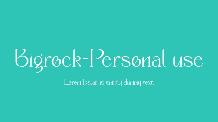 Bigrock-Personal use Font