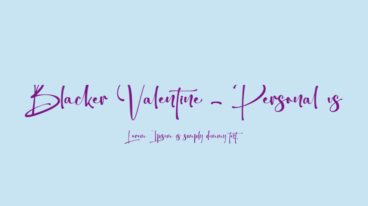 Blacker Valentine - Personal us Font