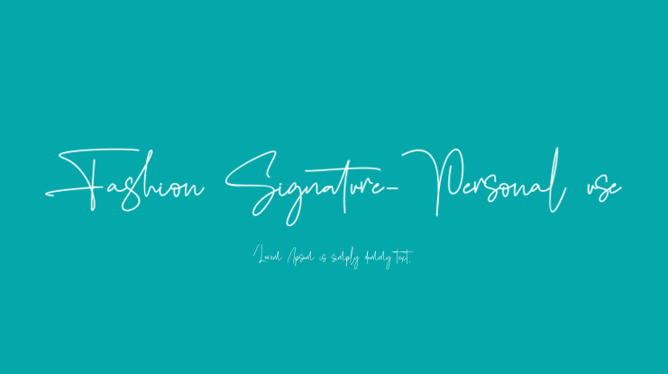 Fashion Signature-Personal use Font