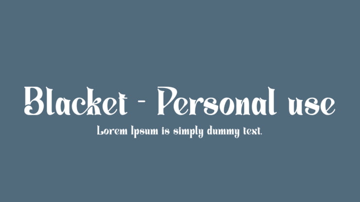 Blacket - Personal use Font