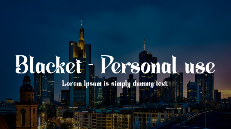 Blacket - Personal use Font