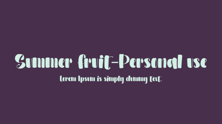 Summer Fruit-Personal use Font
