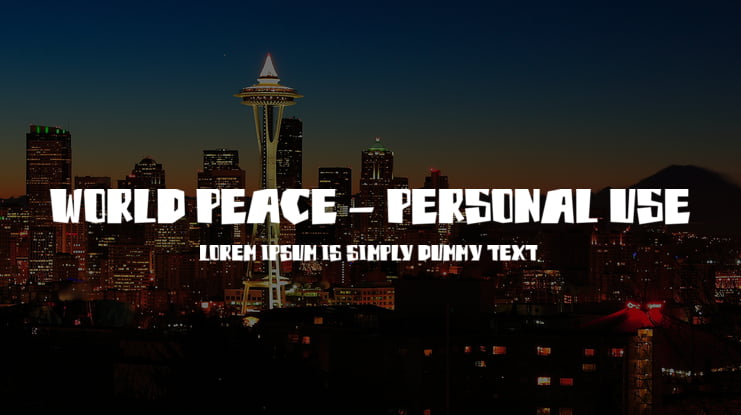 World Peace - Personal use Font