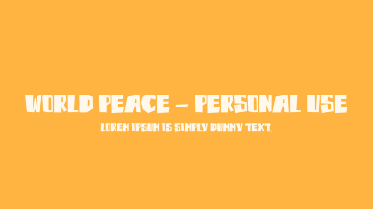 World Peace - Personal use Font
