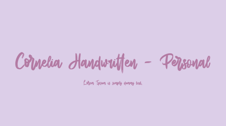 Cornelia Handwritten - Personal Font