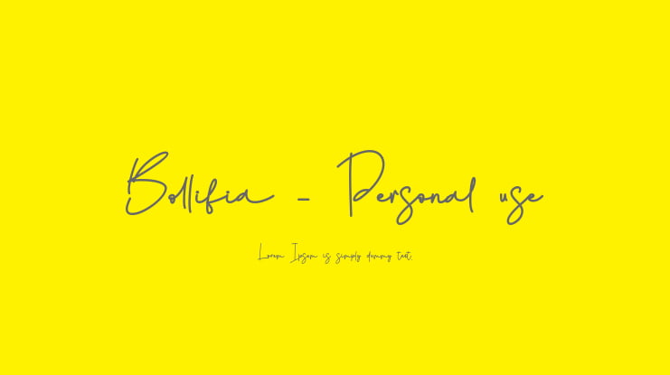 Bollifia - Personal use Font