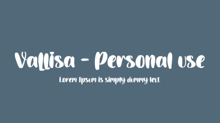 Vallisa - Personal use Font