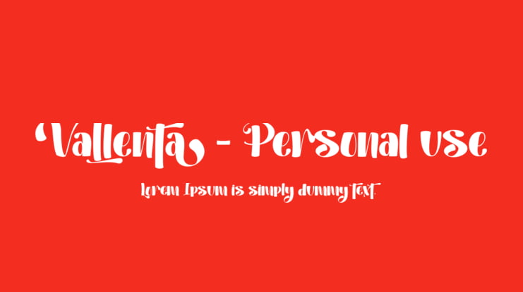 Vallenta - Personal use Font