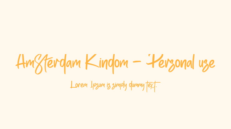 Amsterdam Kindom - Personal use Font