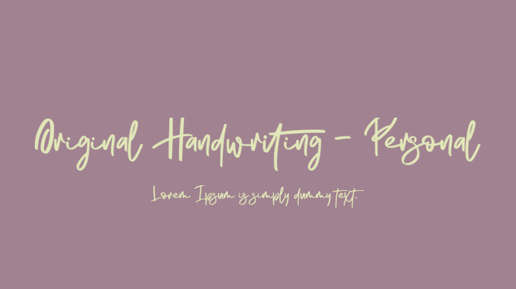 Original Handwriting - Personal Font