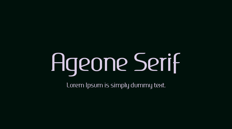 Ageone Serif Font