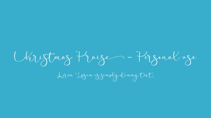 Christmas Praise - Personal use Font