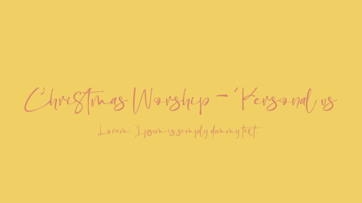 Christmas Worship - Personal us Font