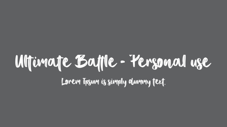 Ultimate Battle - Personal use Font