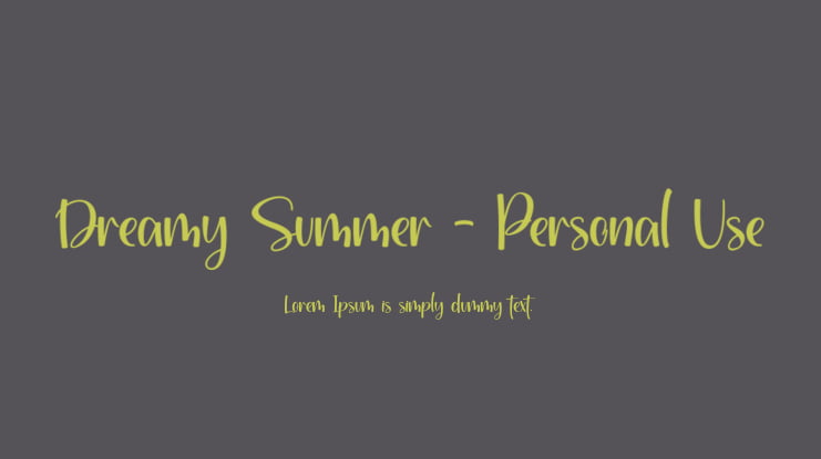 Dreamy Summer - Personal Use Font