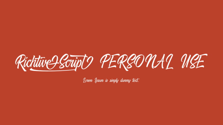 Richtive Script PERSONAL USE Font