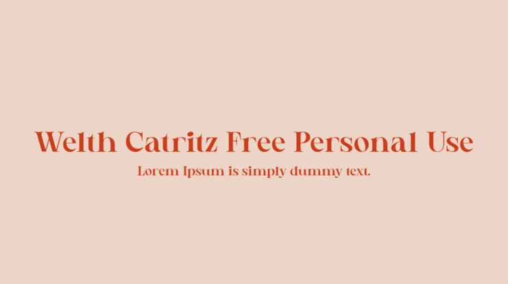 Welth Catritz Free Personal Use Font Family